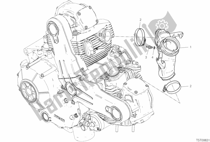 Alle onderdelen voor de Inlaatspruitstuk van de Ducati Scrambler Flat Track Thailand USA 803 2020